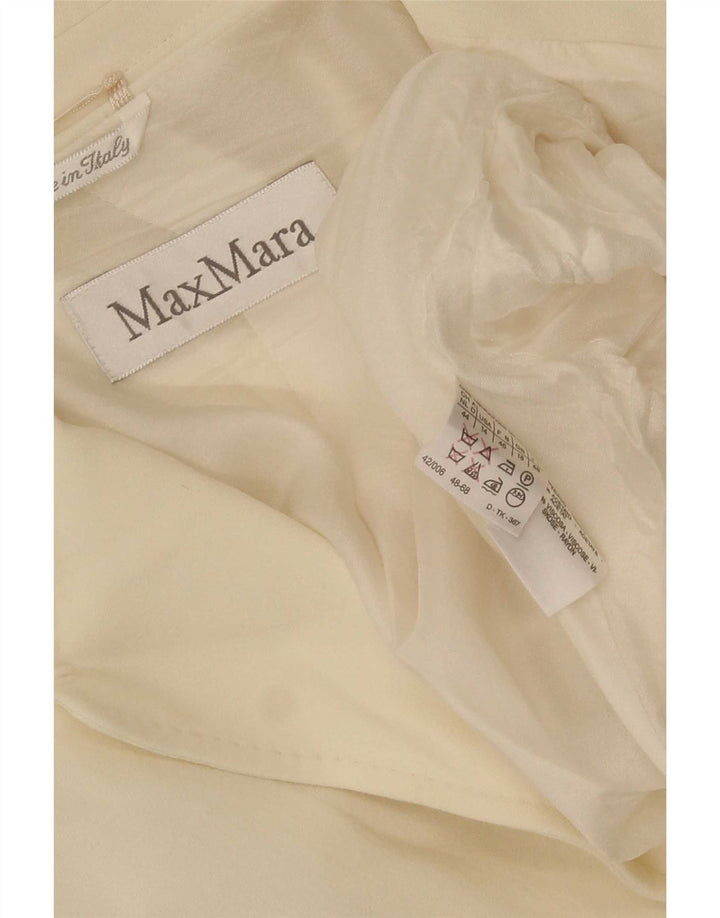 Max Mara Dame 3/4 ærmer 1 knap blazerjakke UK 18 XL Off White