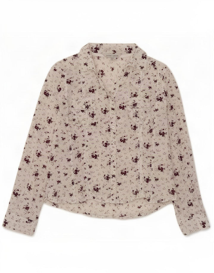 Laura Ashley Dameskjorte UK 12 Medium White Floral