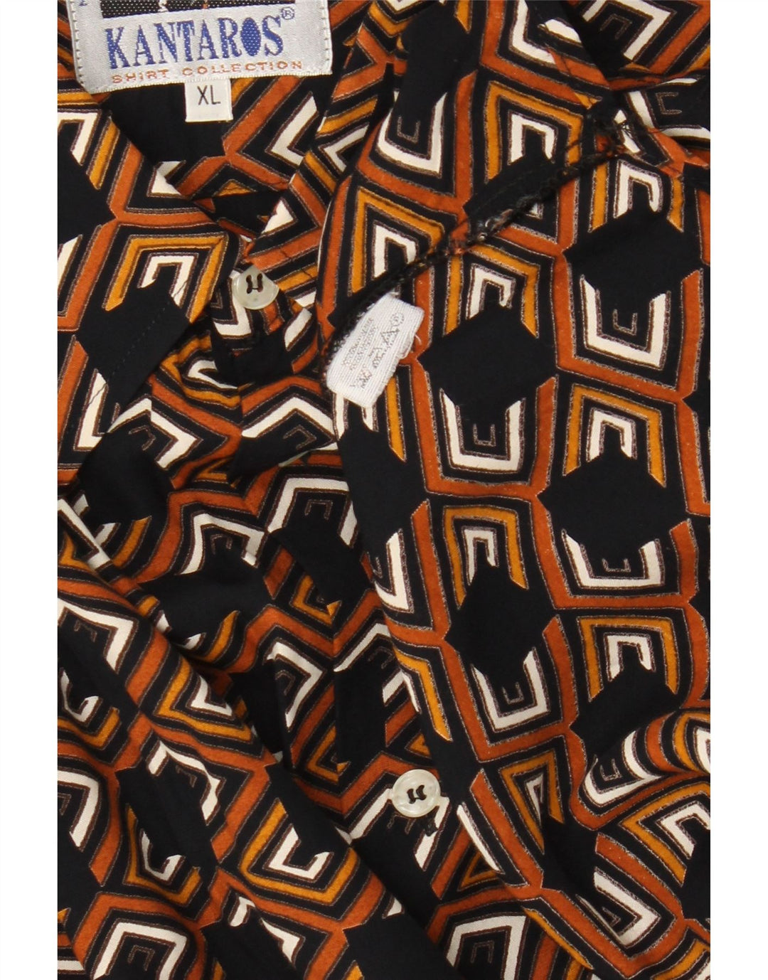 Kantaros herreskjorte XL flerfarvet geometrisk viskose