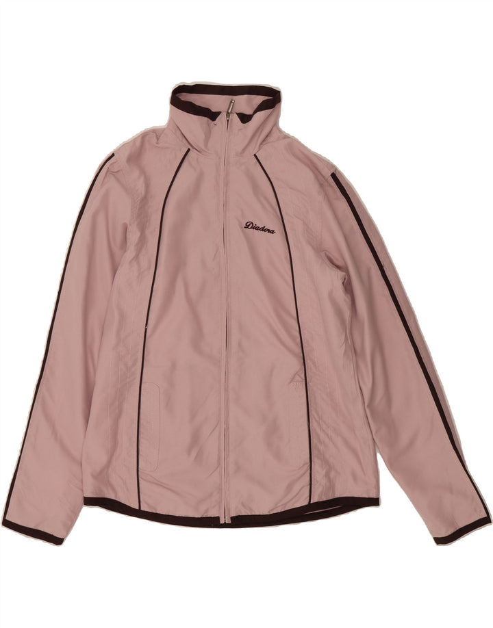 DIADORA Womens Tracksuit Top Jacket UK 10 Small Pink Polyester Vintage Diadora and Second-Hand Diadora from Messina Hembry 