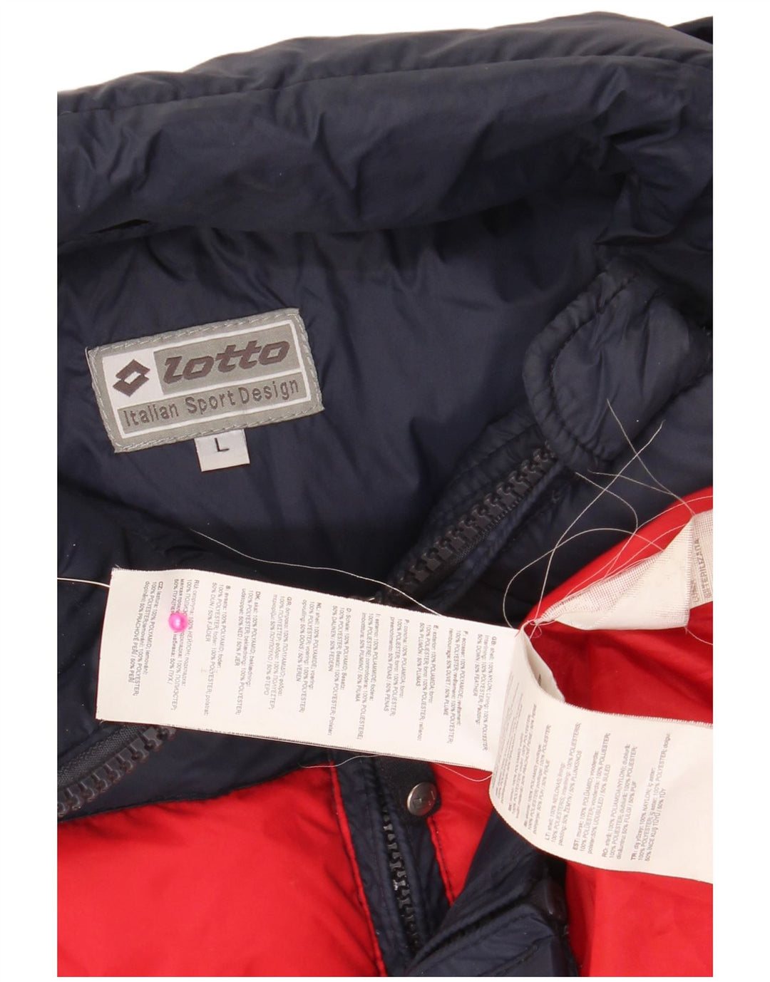 LOTTO Herre polstret jakke UK 40 Large Navy Blue Colourblock Nylon