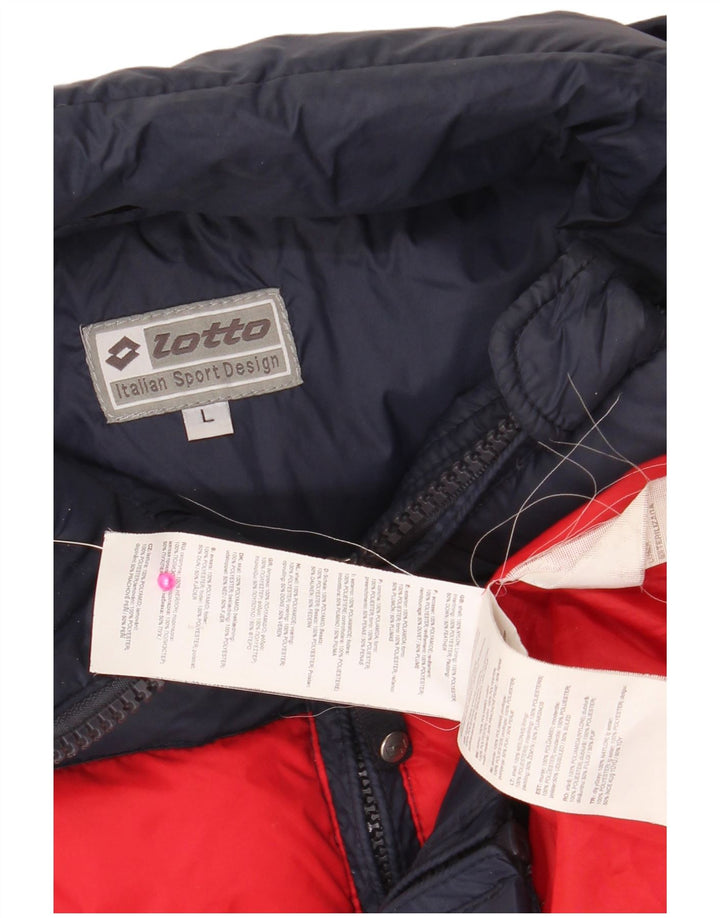 LOTTO Herre polstret jakke UK 40 Large Navy Blue Colourblock Nylon