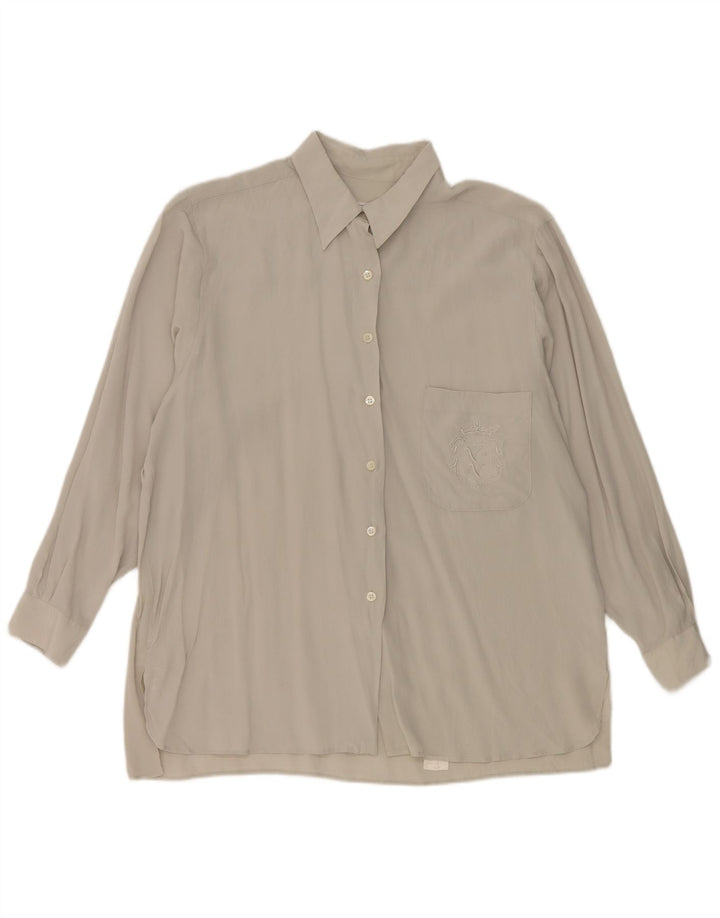 Pancaldi skjortebluse til kvinder UK 18 XL Grå Silke