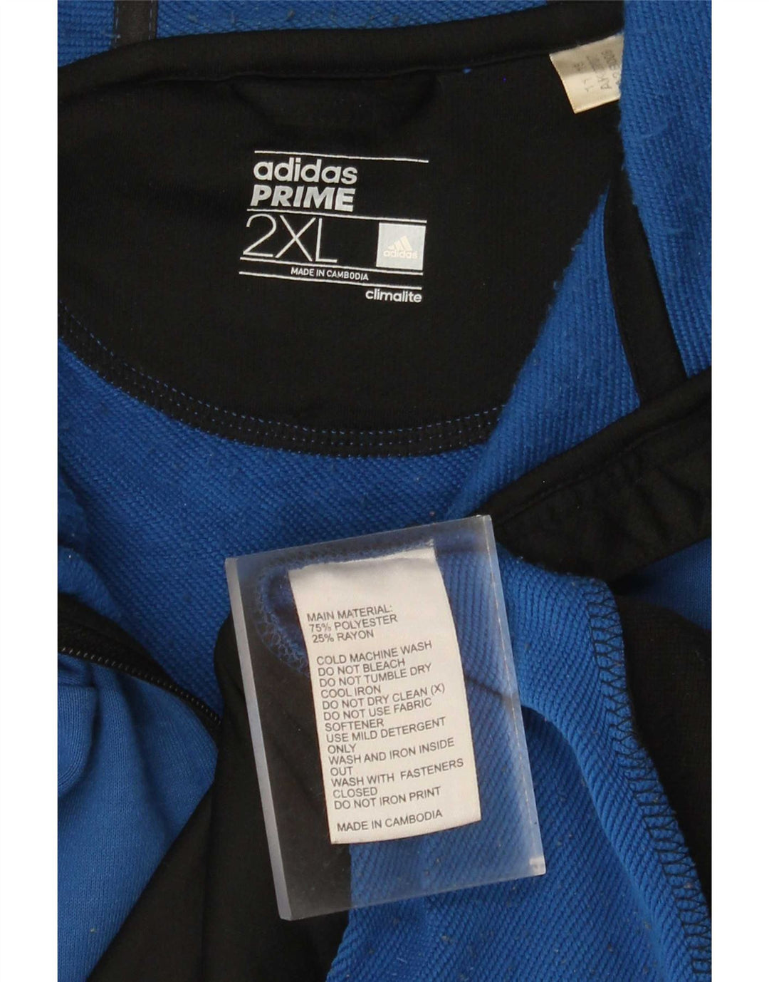 Adidas Herre Climalite Hættetrøje med lynlås 2XL Blå Colourblock Polyester