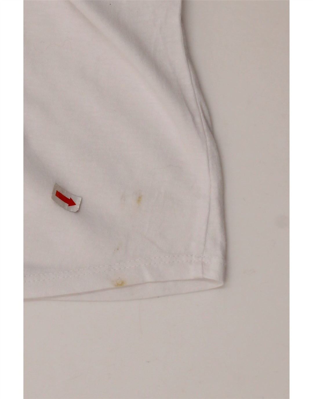 AVIREX Dame Crop Grafisk T-Shirt Top UK 22 2XL Hvid Bomuld