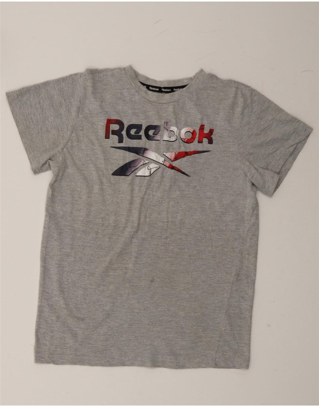 REEBOK Boys Graphic T-Shirt Top 14-15 Years Grey Cotton Vintage Reebok and Second-Hand Reebok from Messina Hembry 