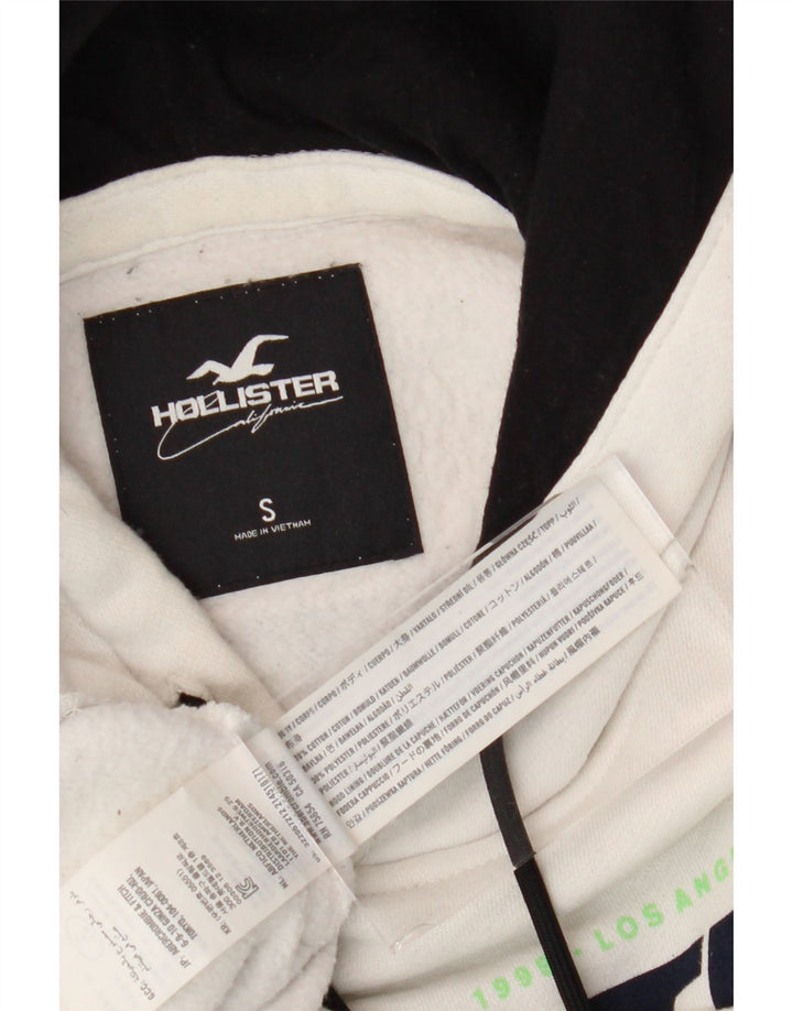 HOLLISTER Grafisk hættetrøje til mænd Lille hvid bomuld