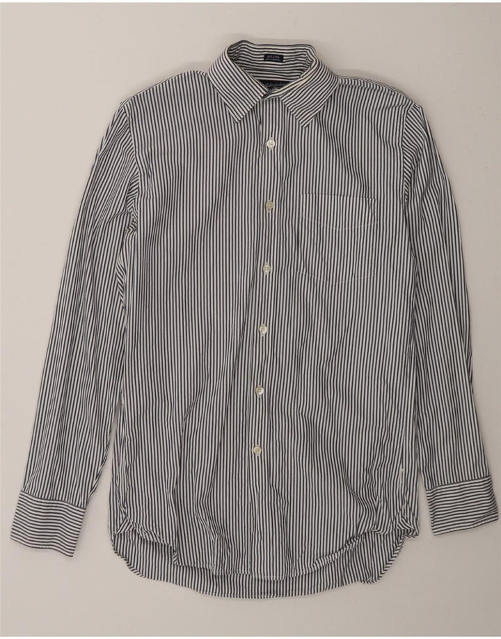 J. CREW Mens Shirt Size 14/14 1/2 Small Navy Blue Striped Cotton Vintage J. Crew and Second-Hand J. Crew from Messina Hembry 