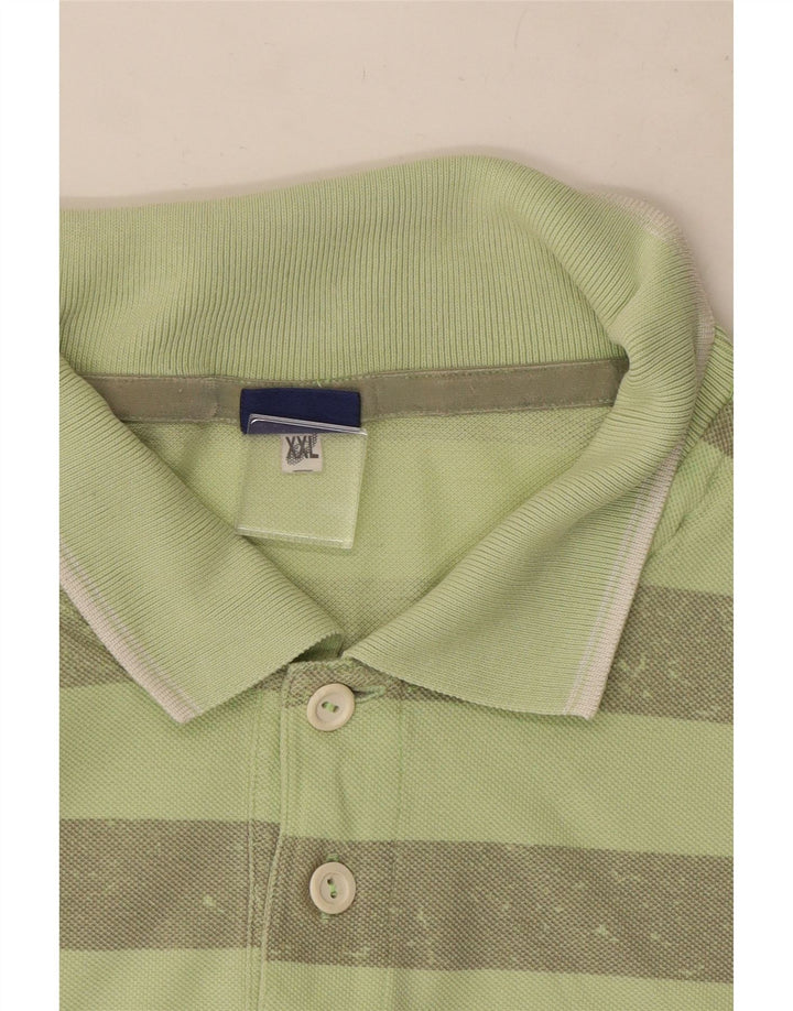 Asics herre polo shirt 2XL grøn stribet bomuld