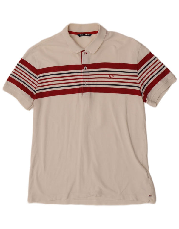 Gas Poloshirt til mænd XL Hvidstribet bomuld