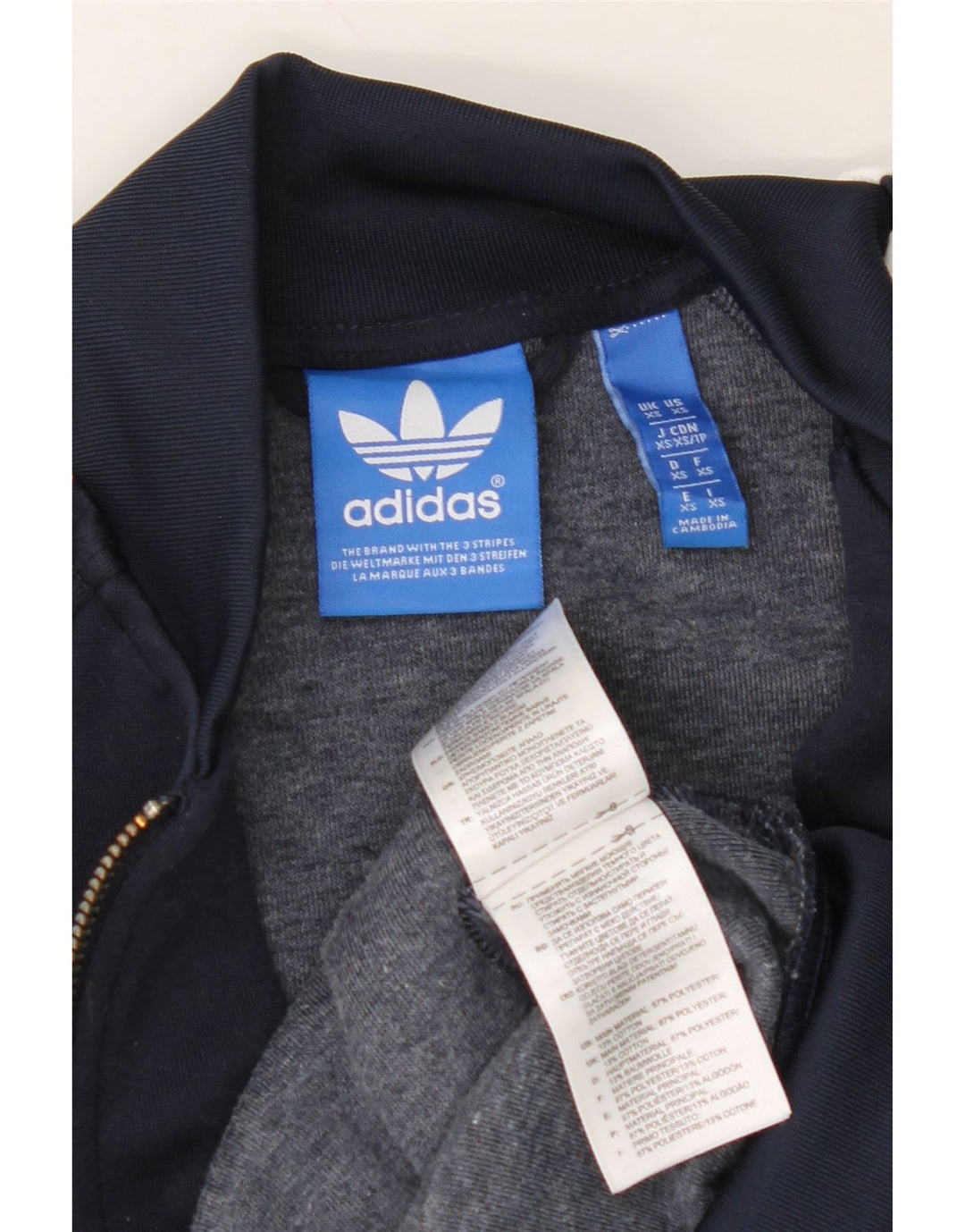 ADIDAS Mens Tracksuit Top Jacket XS Navy Blue Polyester Vintage Adidas and Second-Hand Adidas from Messina Hembry 