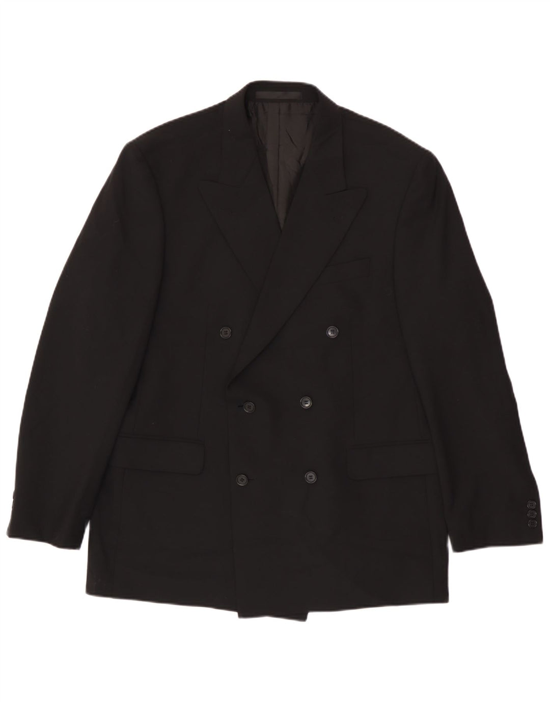 Marks & Spencer Herre Double Breasted Blazer Jacket UK 42 Large Black