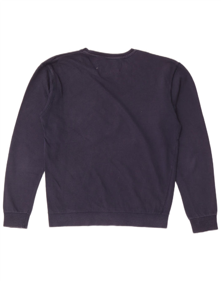 Zara Dame Grafisk Sweatshirt Jumper UK 14 Medium Navy Blue Floral