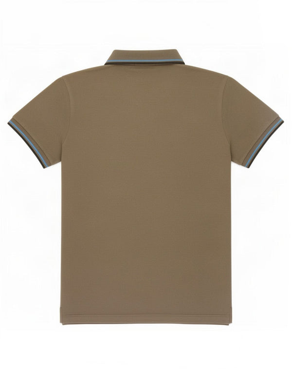 Fred Perry Mens Polo Shirt Medium Khaki Striped Cotton