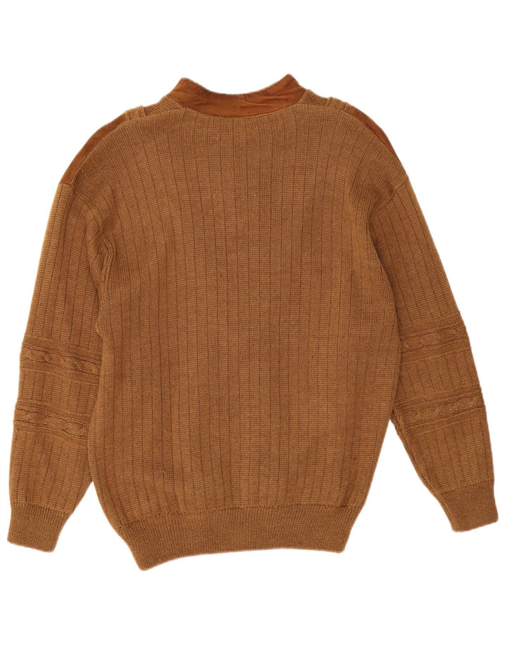 Laura Pucci Herre Button Neck Jumper Sweater Medium Brown