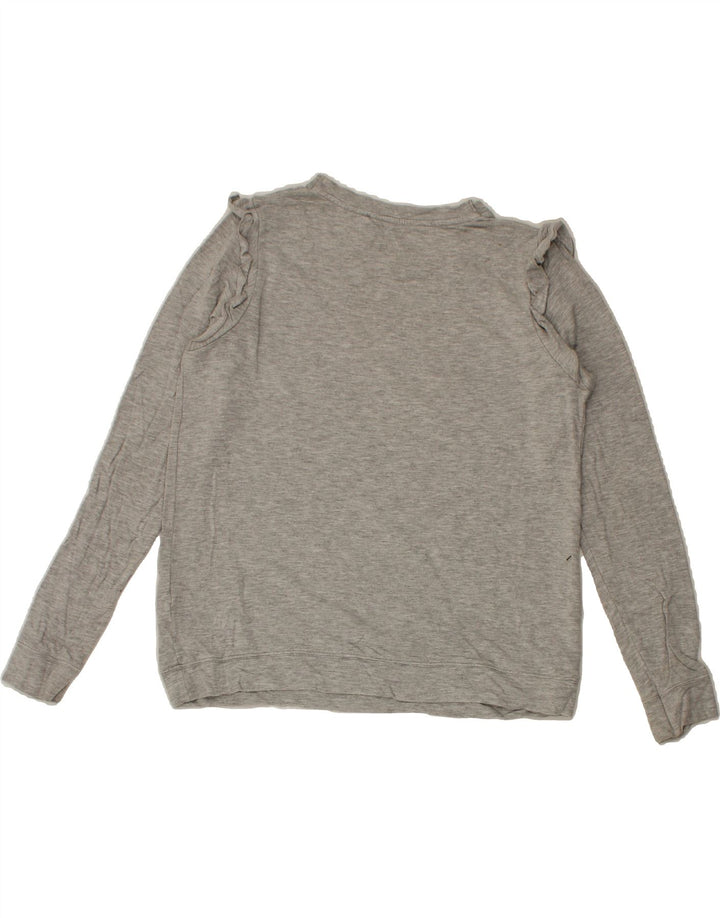 OASIS Womens Graphic Top Long Sleeve UK 12 Medium Grey Vintage Oasis and Second-Hand Oasis from Messina Hembry 