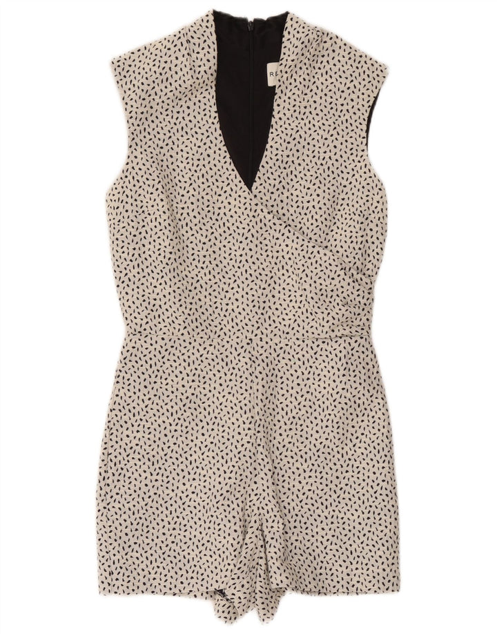Reiss Dame Playsuit UK 8 Lille hvid plettet bomuld