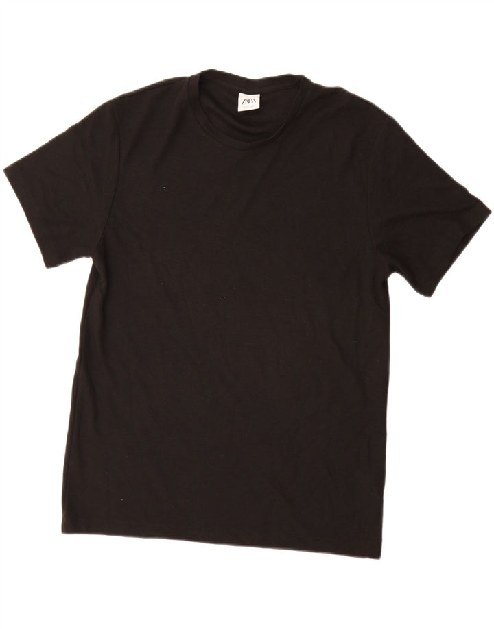 ZARA Herre T-Shirt Top Stor Sort Polyester