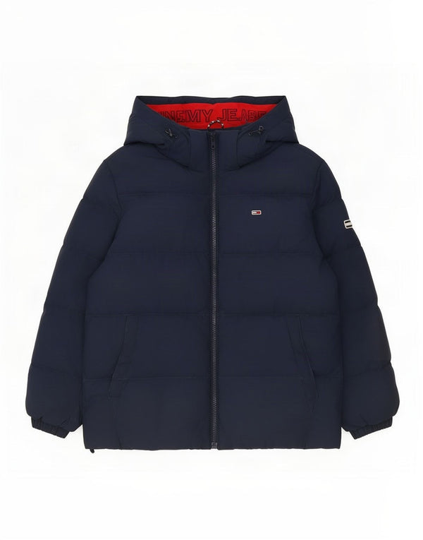 Tommy Hilfiger Herre Hooded Loose Fit Polstret Jakke UK 38 Medium Navy Blue
