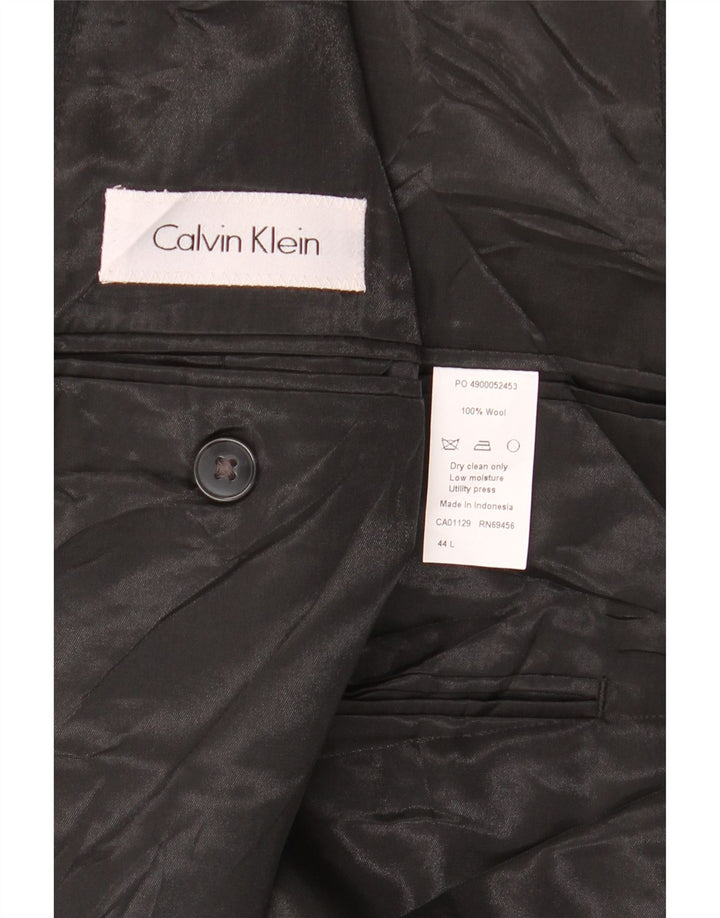 Calvin Klein Herre 2 Button Blazer Jacket UK 44 2XL Grå Uld
