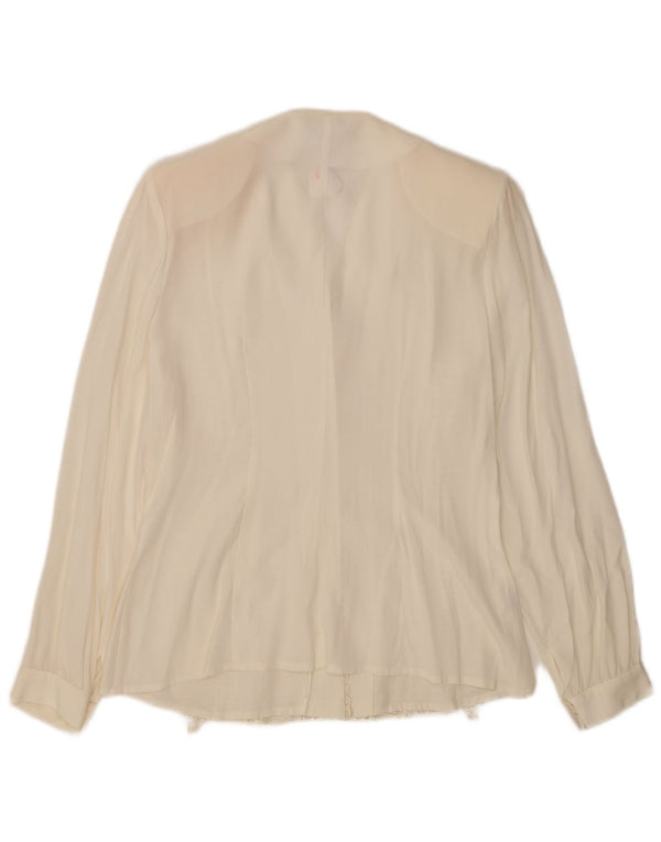 Vintage Womens Shirt Blouse UK 18 XL Off White Acetate