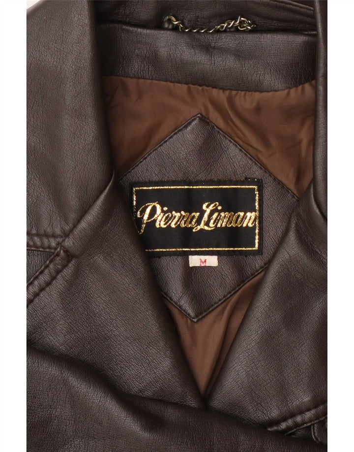 Vintage læderfrakke til kvinder UK 12 Medium Brun
