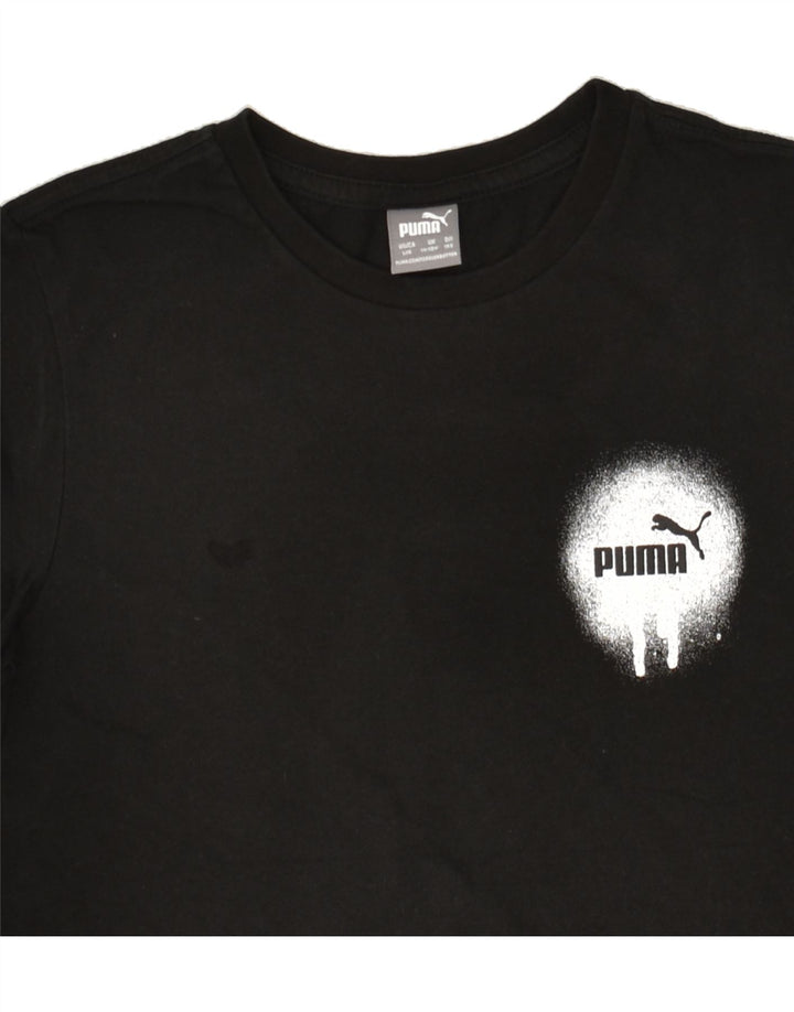 PUMA Boys Graphic T-Shirt Top 11-12 Years Black | Vintage Puma | Thrift | Second-Hand Puma | Used Clothing | Messina Hembry 