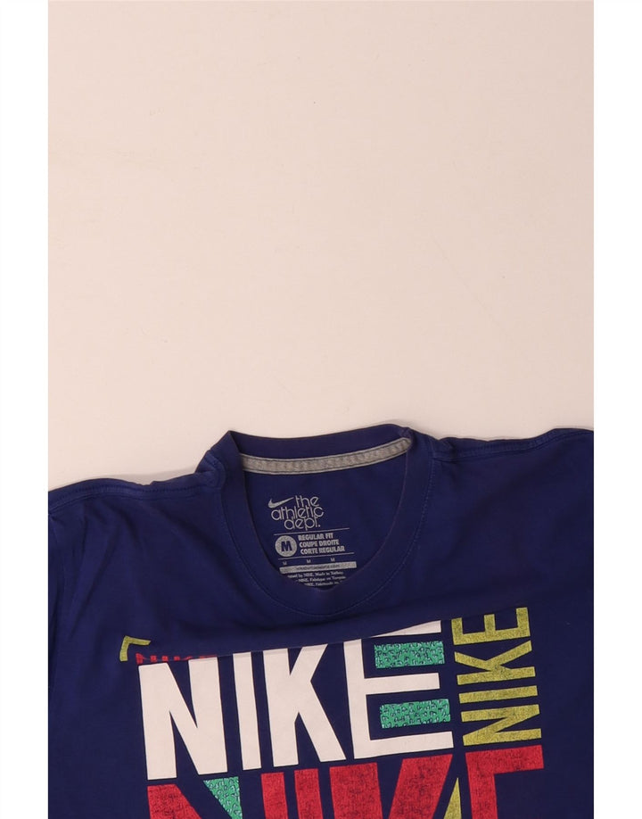 NIKE Regular Fit grafisk T-shirt top mellemblå bomuld