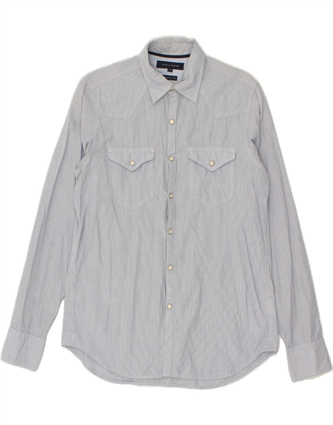 TOMMY HILFIGER Mens Shirt Small Blue Check Cotton Vintage Tommy Hilfiger and Second-Hand Tommy Hilfiger from Messina Hembry 