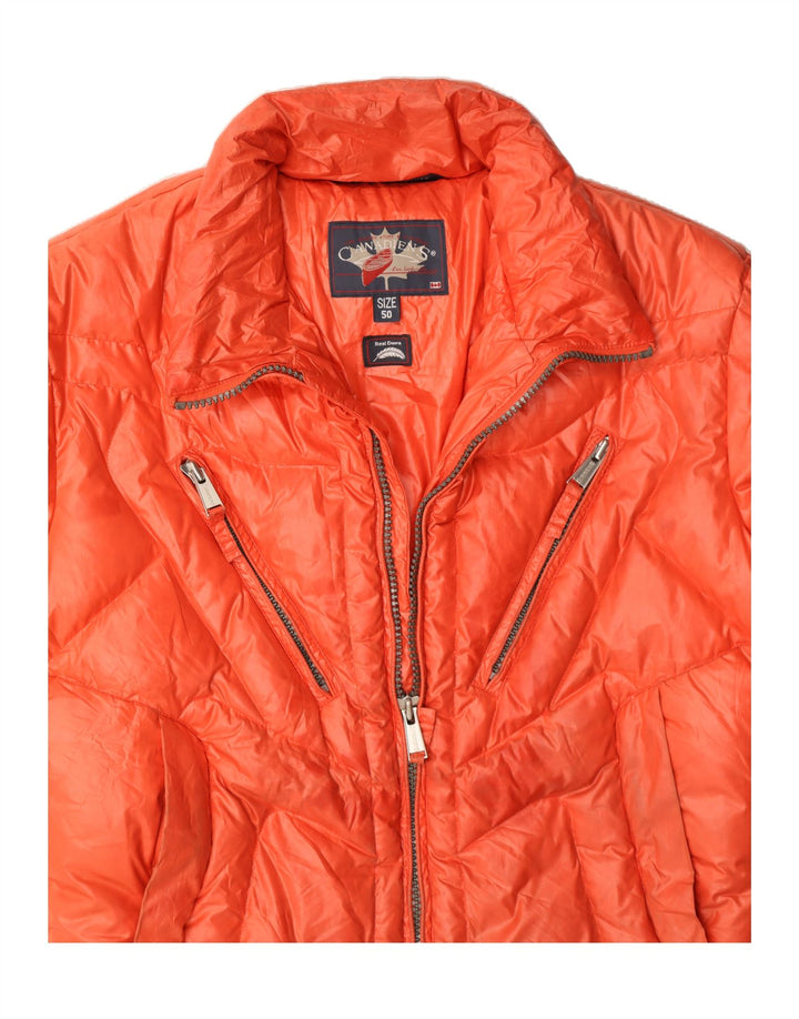 CANADIENS Womens Padded Jacket IT 50 XL Orange Polyester Vintage Canadiens and Second-Hand Canadiens from Messina Hembry 