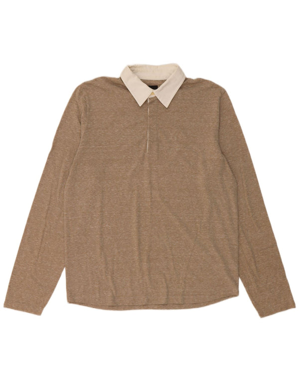 Hugo Boss Langærmet herre poloshirt Medium Beige Flecked