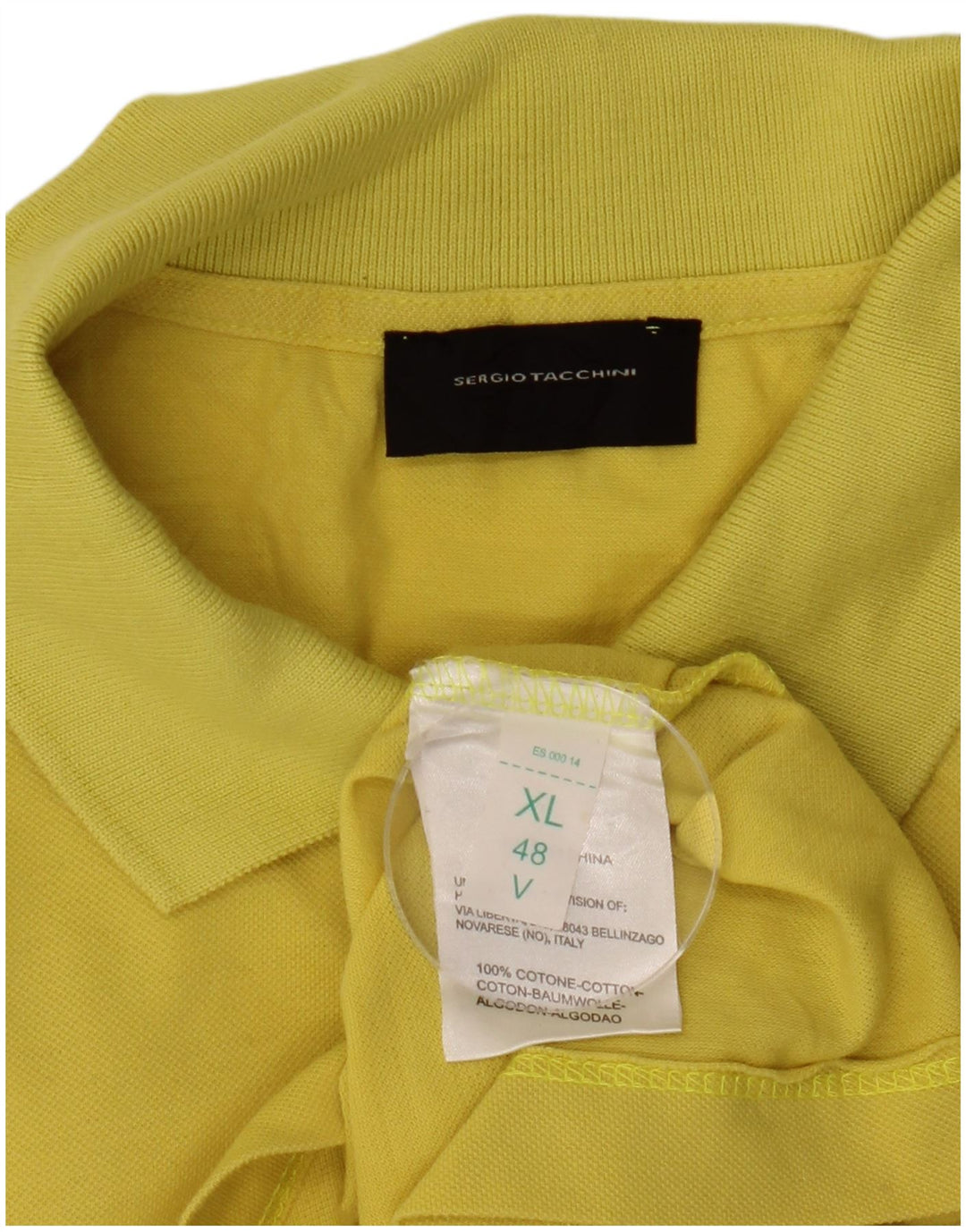 SERGIO TACCHINI Dame Polo Shirt UK 18 XL Gul Bomuld