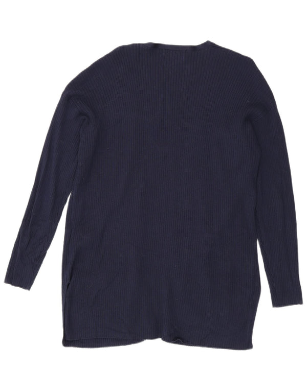 Marks & Spencer Dame Longline Cardigan Sweater UK 14 Medium Navy Blue
