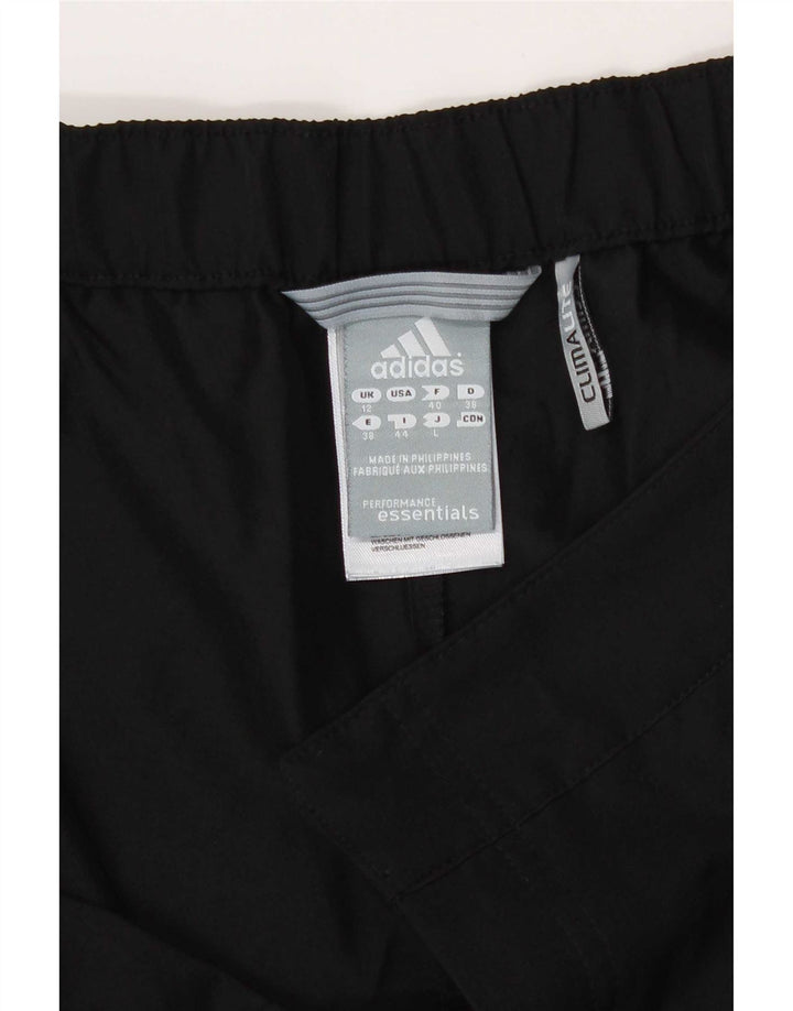 Adidas lige bukser til kvinder UK 12 Medium W30 L31 Sort polyester