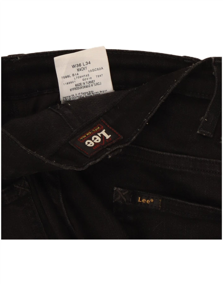 LEE Herre Macky Straight Jeans W36 L27 Sort Bomuld