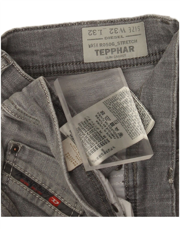 Diesel Herre Tepphar Carrot Slim Jeans W32 L32 Grå Bomuld