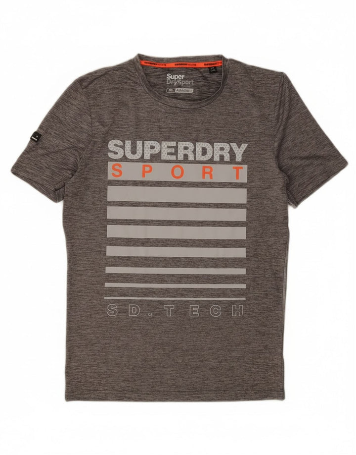 Superdry Herre grafisk T-shirt Top XL Grå Flecked