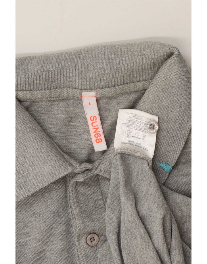 Sun68 Poloshirt til mænd Large Grey Cotton