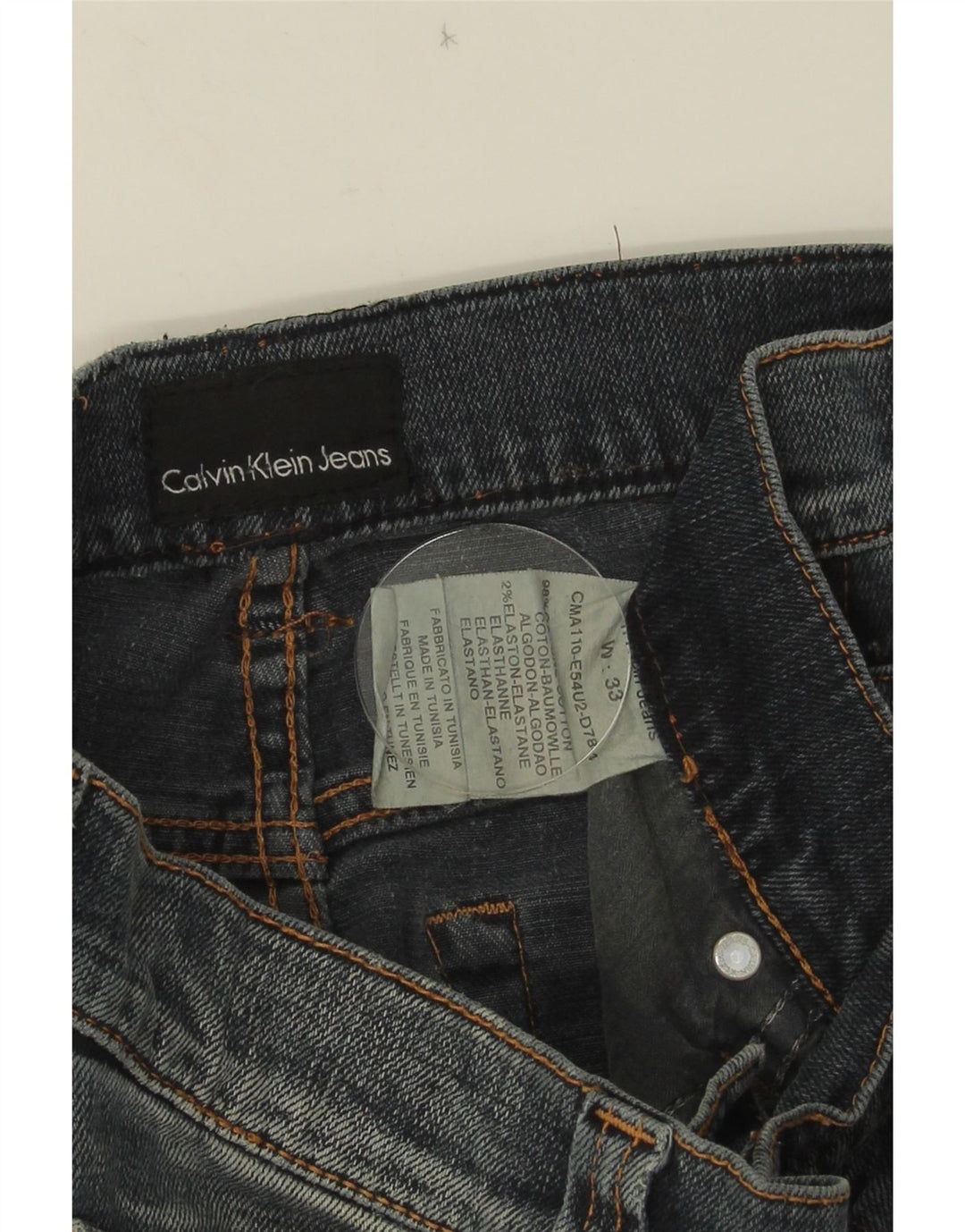 Calvin Klein Straight Jeans til mænd W33 L28 Blå Bomuld