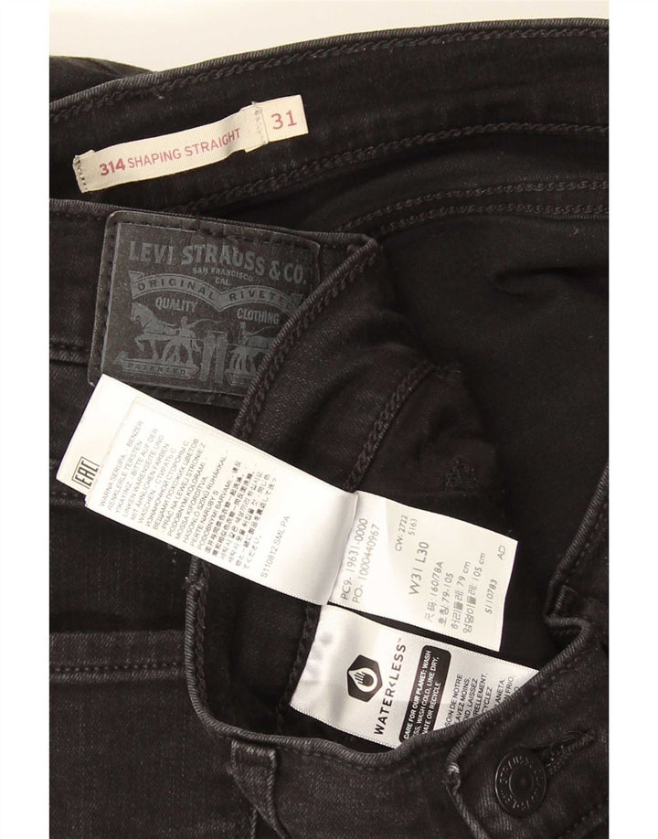 Levi's Womens 314 Shaping Straight Jeans W31 L30 Sort bomuld