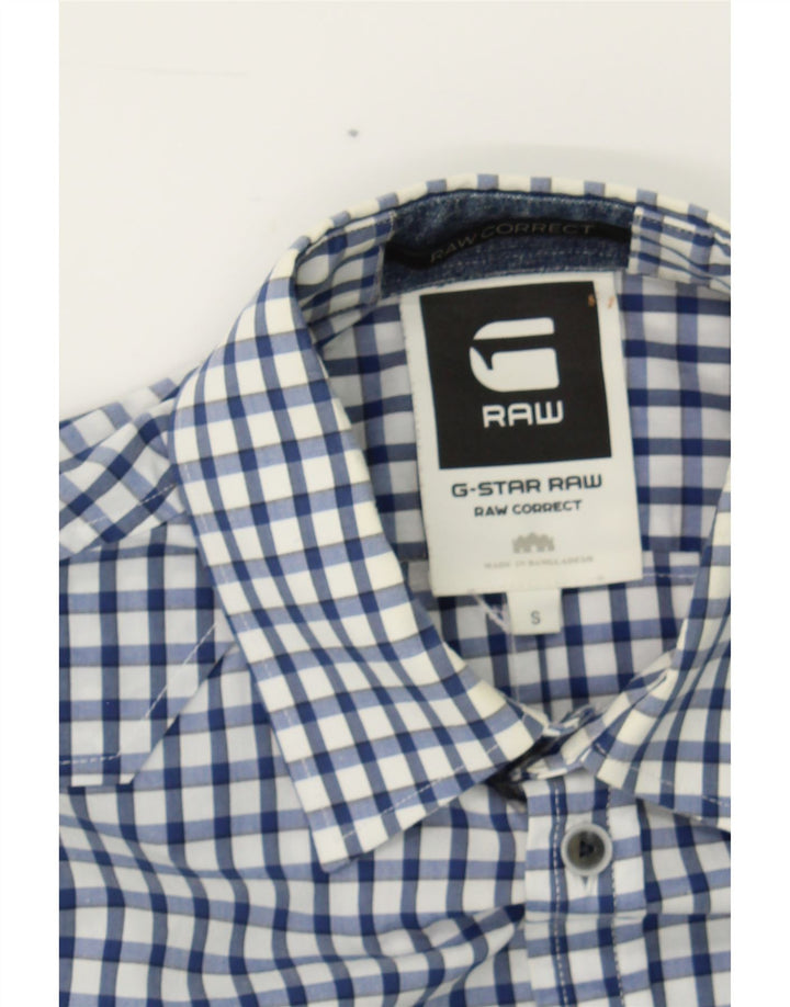 G-STAR Mens Shirt Small Blue Check Cotton Vintage G-Star and Second-Hand G-Star from Messina Hembry 