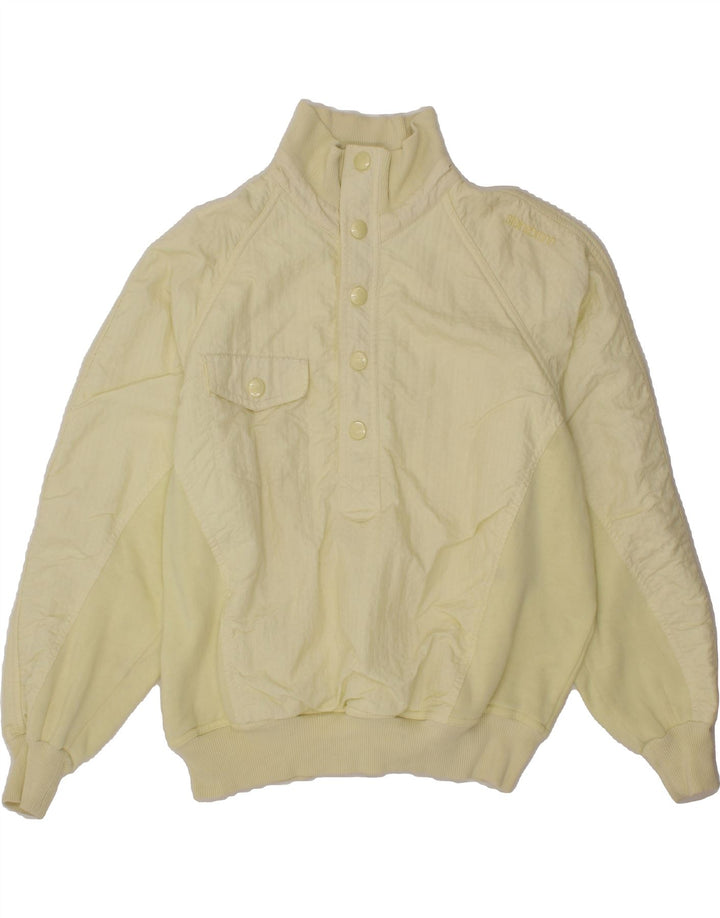 STEINEBRONN Mens Button Neck Sweatshirt Jumper IT 52 Large Yellow Vintage Steinebronn and Second-Hand Steinebronn from Messina Hembry 