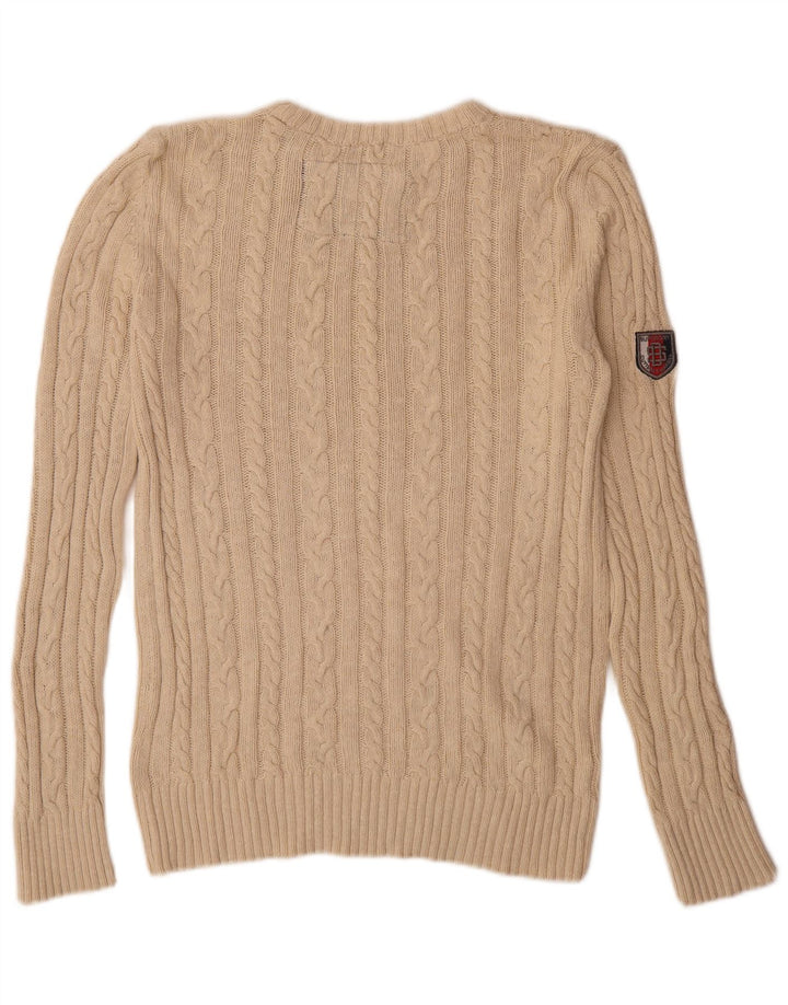 Superdry Herre sweater med rund hals, lille beige bomuld