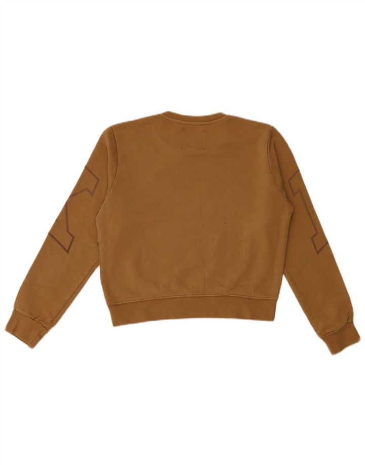 Pyrex grafisk sweatshirt til kvinder UK 6 XS brun bomuld