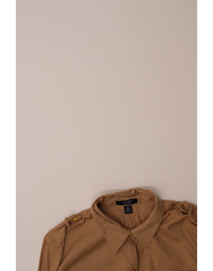 CHAPS Womens Military Shirt UK 18 XL Brown Cotton Vintage Chaps and Second-Hand Chaps from Messina Hembry 