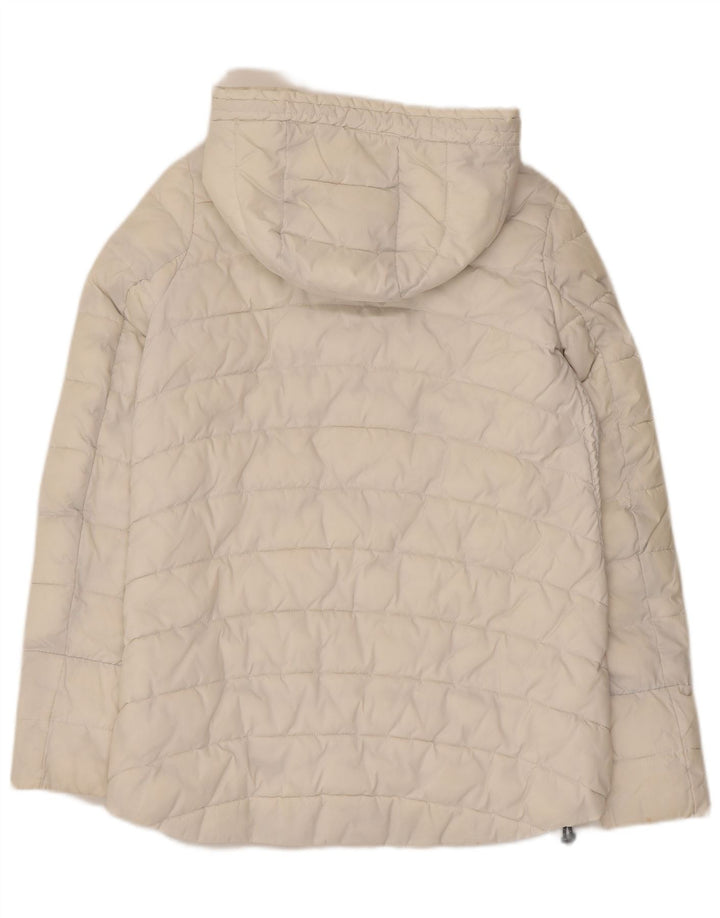 Superdry Polstret hættejakke til kvinder UK 8 Lille hvid nylon