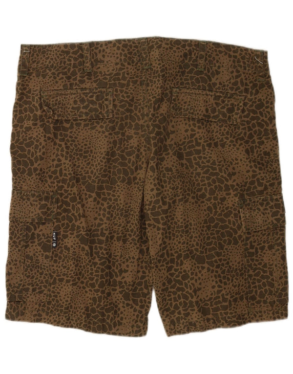 HUF Herre Cargo Shorts W34 Large Khaki Animal Print Bomuld