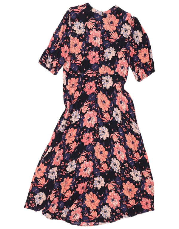 Marks & Spencer Womens Maxi Dress UK 14 Medium Navy Blue Floral