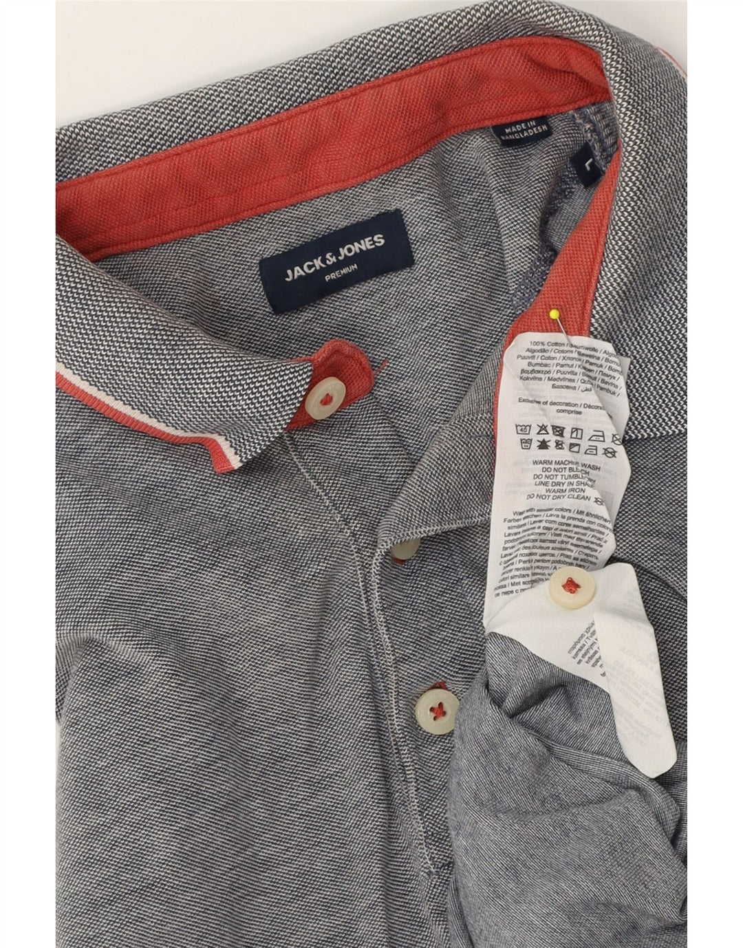 Jack & Jones herre poloskjorte stor grå flækket bomuld