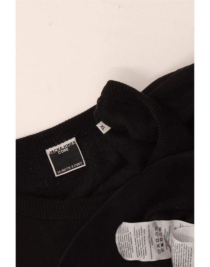 JACK & JONES Sweatshirt til mænd XL Sort bomuld